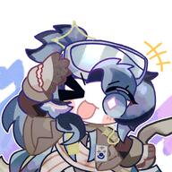 artist:amedrama bird_girl blue_eyes blue_hair character:astgenne_(arknights) character:astgenne_the_lightchaser_(arknights) chibi in-series_category:columbia in-series_category:liberi in-series_category:rhine_lab ponytail series:arknights // 3000x3000 // 966KB