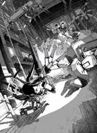 artist:manga_to_yukata blue_eyes character:aris_(battle)_(blue_archive) character:aris_(blue_archive) hair_down_the_middle halo in-series_category:game_development_department in-series_category:millenium_science_school leotard long_hair mecha monochrome series:blue_archive twin_tails // 2916x4000 // 1.8MB