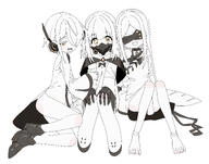 artist:mang_poom blindfold character:ein_(blue_archive) character:ohr_(blue_archive) character:sof_(blue_archive) face_mask headphones in-series_category:decagrammaton long_hair series:blue_archive short_hair twin_tails white_hair white_skin yellow_eyes // 3709x2921 // 1.3MB