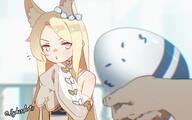 animal_ears artist:sydus_arts blonde_hair character:seia_(blue_archive) egg fox_ears fox_girl hair_accessories halo in-series_category:tea_party in-series_category:trinity_general_school long_hair pink_eyes series:blue_archive // 1280x800 // 185KB