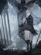 animal_ears character:lappland_(arknights) character:lappland_(refined_horrormare)_(arknights) eye_scar fox_ears fox_girl in-series_category:lupo in-series_category:siracusa in-series_category:vulpo messy_hair meta:artist_request meta:source_request series:arknights wolf_ears wolf_girl // 2800x3734 // 1.4MB