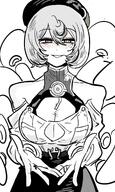 artist:ryu10733 beauty_mark character:yidhari_murphy_(zenless_zone_zero) in-series_category:spook_shack monochrome octopus_tentacles series:zenless_zone_zero tentacles // 1200x2000 // 303KB