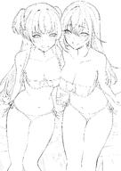 artist:dera_self character:mayuzumi_fuyuko_(idolmaster_shiny_colors) flushed_face long_hair mask_bikini meta:character_request meta:work-in-progress monochrome pov series:idolmaster series:idolmaster_shiny_colors twin_tails // 2603x3682 // 871KB