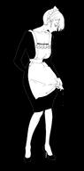 artist:kawatiw maid meta:source_deprecated monochrome series:original short_hair // 1012x2048 // 79KB