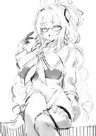 artist:horin2509 bird_girl character:shimiko_(blue_archive) character:shimiko_(magical)_(blue_archive) glasses halo head_wings high-cut_leotard in-series_category:library_committee in-series_category:trinity_general_school leotard magical_girl meta:work-in-progress monochrome series:blue_archive smug_face // 2894x4093 // 1.9MB