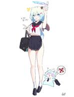 alternate_outfit animal_ears artist:mona_kkkk blue_eyes character:shigure_(blue_archive) green_hair halo in-series_category:red_winter_federal_academy in-series_category:spec_ops_no._227 korean_text series:blue_archive stoat_ears stoat_girl stoat_tail tail v // 3161x4096 // 436KB