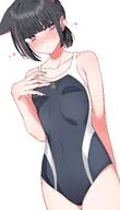 alternate_outfit animal_ears artist:isocha black_hair cat_ears cat_girl character:kazusa_(blue_archive) flushed_face halo in-series_category:after_school_sweets_club in-series_category:trinity_general_school pink_eyes pink_hair ponytail series:blue_archive short_hair swimsuit two-tone_hair // 2299x4000 // 410KB