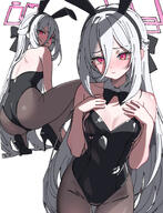 artist:area69 character:key_(blue_archive) disgusted_face flushed_face hair_bow hair_down_the_middle halo in-series_category:game_development_department in-series_category:millenium_science_school long_hair pink_eyes series:blue_archive white_hair // 1068x1392 // 833KB