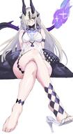artist:radioNEET blonde_hair character:eblana_(arknights) character:eblana_(summer_flowers_fa161)_(arknights) dragon_girl dragon_horns dragon_tail green_eyes hair_covering_eye horns in-series_category:draco in-series_category:tara long_hair series:arknights swimsuit tail // 1460x2682 // 319KB