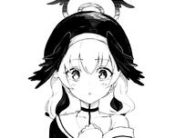 artist:momomatang bird_girl character:koharu_(blue_archive) halo head_wings in-series_category:justice_task_force in-series_category:make-up_work_club in-series_category:trinity_general_school monochrome series:blue_archive short_hair twin_tails // 931x737 // 108KB