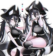 artist:7h4ze black_hair blue_eyes character:hatsune_miku character:orca_office_lady_(7h4ze) cosplay office_lady series:original series:vocaloid twin_tails // 3624x3855 // 1.5MB
