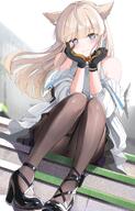 artist:kon_ka bird_girl blonde_hair blue_eyes character:perlica flushed_face head_wings in-series_category:liberi long_hair series:arknights series:arknights:_endfield // 2202x3439 // 1.1MB