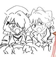 character:haruka_(arknights) character:whisperain_(arknights) eyepatch hair_covering_eye in-series_category:higashi in-series_category:iberia in-series_category:&aelig;gir_(race) meta:cropped monochrome series:arknights // 806x816 // 147KB