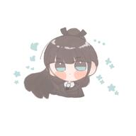 artist:ksn-yakisoba beauty_mark black_hair blue_eyes character:amaya_tsubame_(gakuen_idolmaster) chibi long_hair ponytail series:gakuen_idolmaster series:idolmaster // 2048x2048 // 67KB