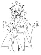 animal_ears artist:mattun_8230 character:shigure_(blue_archive) character:shigure_(hot_spring)_(blue_archive) halo in-series_category:red_winter_federal_academy in-series_category:spec_ops_no._227 kimono monochrome series:blue_archive short_hair stoat_ears stoat_girl stoat_tail tail twin_tails yukata // 1009x1350 // 116KB