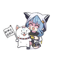 artist:a_attoo blue_hair character:hoshimachi_suisei chibi in-series_category:generation_0 in-series_category:hololive_japan japanese_text series:hololive shadow_over_eyes // 1275x1275 // 378KB