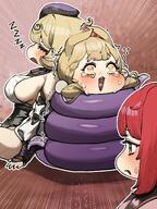 animal_ears artist:chroong beauty_mark blonde_hair character:alice_thymefield_(zenless_zone_zero) character:ukinami_yuzuha_(zenless_zone_zero) character:yidhari_murphy_(zenless_zone_zero) green_eyes in-series_category:spook_shack octopus_tentacles rabbit_ears rabbit_girl red_hair series:zenless_zone_zero tail tail_wrap tears tentacles yellow_eyes // 3000x4000 // 1.4MB