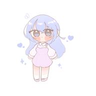 artist:ksn-yakisoba blue_eyes blue_hair casual_clothes character:suzuki_hana_(idolmaster_shiny_colors) chibi long_hair series:idolmaster series:idolmaster_shiny_colors // 2048x2048 // 80KB