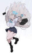 artist:mimyo beauty_mark blonde_hair character:asuna_(blue_archive) character:asuna_(uniform)_(blue_archive) hair_covering_eye halo in-series_category:cleaning_&_clearing in-series_category:millenium_science_school long_hair series:blue_archive // 2000x3472 // 438KB