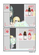 artist:shabell blonde_hair character:fujita_kotone_(gakuen_idolmaster) character:tsukimura_temari_(gakuen_idolmaster) chibi comic green_eyes green_hair long_hair series:gakuen_idolmaster series:idolmaster yellow_eyes // 2508x3541 // 420KB