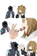 artist:kanuluillust blonde_hair character:doctor_(arknights) character:siege_(arknights) comic in-series_category:aslan in-series_category:glasgow_gang in-series_category:victoria long_hair ponytail saliva_string series:arknights yellow_eyes // 1000x1500 // 175KB