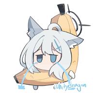 alternate_outfit animal_ears artist:whitydragon blue_eyes character:shiroko_terror_(blue_archive) english_text grey_hair hair_accessories halo heterochromia in-series_category:abydos_high_school in-series_category:foreclosure_task_force meme series:blue_archive wolf_ears wolf_girl // 624x624 // 145KB