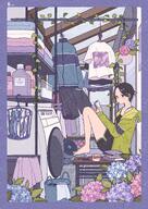 artist:takosuke black_hair dolphin_shorts hair_accessories series:original short_hair // 2828x4000 // 1.6MB