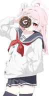 artist:fuyubone character:natsu_(blue_archive) hair_accessories halo in-series_category:after_school_sweets_club in-series_category:trinity_general_school long_hair pink_hair red_eyes series:blue_archive side_ponytail // 2894x5669 // 714KB