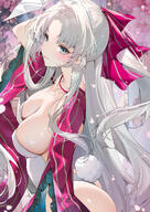 artist:yukineko0975 blue_eyes bunny_suit character:carlotta_(wuthering_waves) hair_bow leotard long_hair rabbit_ears series:wuthering_waves white_hair // 1765x2500 // 2.3MB