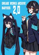 animal_ears artist:kazumi black_hair brown_eyes cat_ears cat_girl character:ayane_(blue_archive) character:serika_(blue_archive) elf english_text glasses hair_accessories halo in-series_category:abydos_high_school in-series_category:foreclosure_task_force pointed_ears red_eyes series:blue_archive short_hair twin_tails // 573x798 // 387KB