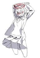 artist:kazumi character:ayane_(blue_archive) elf glasses halo in-series_category:abydos_high_school in-series_category:foreclosure_task_force meta:work-in-progress monochrome pointed_ears series:blue_archive short_hair // 1046x1530 // 122KB