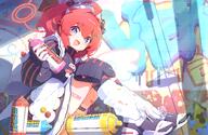 alternate_outfit artist:Patanda blue_eyes character:maki_(blue_archive) english_text hair_bow halo in-series_category:millenium_science_school in-series_category:veritas maid red_hair series:blue_archive short_hair tube_socks twin_tails // 5352x3489 // 10MB