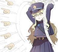 artist:kai_xin character:hikari_(blue_archive) grey_hair halo in-series_category:central_control_center in-series_category:highlander_railroad_academy long_hair meme pointed_ears series:blue_archive yellow_eyes // 2048x1832 // 308KB