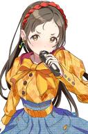 artist:uouo brown_eyes brown_hair character:kuramoto_china_(gakuen_idolmaster) flushed_face idol_outfit long_hair series:gakuen_idolmaster series:idolmaster sweaty // 2649x4000 // 1.3MB