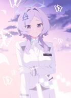 artist:dongji character:mirai_(blue_archive) hair_accessories halo in-series_category:millenium_science_school in-series_category:pseudoscience_department purple_eyes series:blue_archive white_hair // 2969x4096 // 482KB