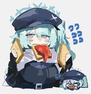 artist:uhay character:hiyori_(blue_archive) chibi green_eyes green_hair hair_covering_eye in-series_category:arius_satellite_school in-series_category:arius_squad long_hair series:blue_archive side_ponytail // 1726x1779 // 269KB