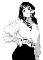 artist:sunoco casual_clothes long_hair monochrome series:original // 701x965 // 64KB