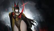 animal_ears artist:amaruda black_hair character:ya_(arknights) dress in-series_category:feranmut in-series_category:yan long_hair nipple_slip pov red_eyes series:arknights // 2500x1428 // 1.9MB