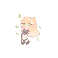 artist:ksn-yakisoba beauty_mark character:shiun_sumika_(gakuen_idolmaster) chibi green_eyes gyaru long_hair orange_hair ponytail series:gakuen_idolmaster series:idolmaster sports_wear // 2048x2048 // 65KB