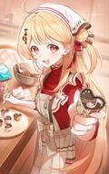 alternate_outfit artist:uhuhu blonde_hair brown_eyes character:otonose_kanade hair_accessories hair_bun in-series_category:dev_is in-series_category:hololive_japan in-series_category:regloss long_hair series:hololive // 1285x2048 // 336KB