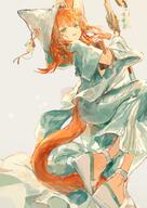 animal_ears artist:ichika87 cat_ears cat_girl cat_tail character:papyrus_(arknights) green_eyes in-series_category:feline in-series_category:sargon long_hair orange_hair series:arknights tail // 2480x3508 // 940KB