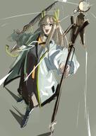 artist:mattun_8230 beauty_mark brown_eyes brown_hair character:muelsyse_(arknights) elf hair_accessories in-series_category:columbia long_hair pointed_ears series:arknights // 1451x2048 // 278KB