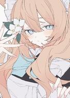 alternate_outfit animal_ears artist:8quuu blue_eyes cat_ears cat_girl character:mari_(blue_archive) hair_accessories halo in-series_category:sisterhood in-series_category:trinity_general_school long_hair maid orange_hair series:blue_archive // 1450x2048 // 327KB