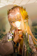 beauty_mark character:muelsyse_(arknights) elf in-series_category:columbia meta:artist_request meta:source_request pointed_ears series:arknights // 840x1260 // 162KB