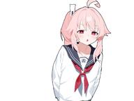 artist:higasikatajunpe character:natsu_(blue_archive) halo in-series_category:after_school_sweets_club in-series_category:trinity_general_school pink_hair red_eyes series:blue_archive side_ponytail // 2048x1554 // 140KB
