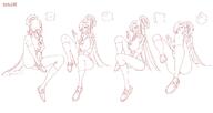 artist:anyak05 beauty_mark character:asuna_(blue_archive) character:asuna_(uniform)_(blue_archive) hair_covering_eye halo in-series_category:cleaning_&_clearing in-series_category:millenium_science_school long_hair monochrome series:blue_archive v // 2048x1092 // 184KB