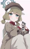 animal_ears artist:shiroi_urushi character:yakumo_(blue_archive) dog_ears dog_girl green_eyes green_hair halo in-series_category:publishing_department in-series_category:red_winter_federal_academy series:blue_archive // 1653x2700 // 276KB