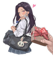 artist:hame_dragon black_hair brown_skin character:saki_(hame_dragon) condom face_mask flushed_face gyaru long_hair pov purple_eyes series:original // 876x972 // 113KB