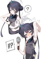 armpit artist:jeomo black_hair character:kisaki_(blue_archive) comic flushed_face grey_eyes hair_accessories hair_bun halo in-series_category:genryumon in-series_category:shanhaijing_secondary_school qipao series:blue_archive twin_tails // 2508x3541 // 698KB