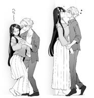 artist:yunamaro casual_clothes character:asuma_mitsuya_(yunamaro) character:yaotome_tsuyako_(yunamaro) flushed_face long_hair series:original sweaty // 1930x2000 // 756KB